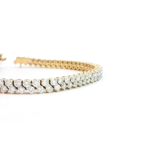 13CT yellow gold double line bracelate